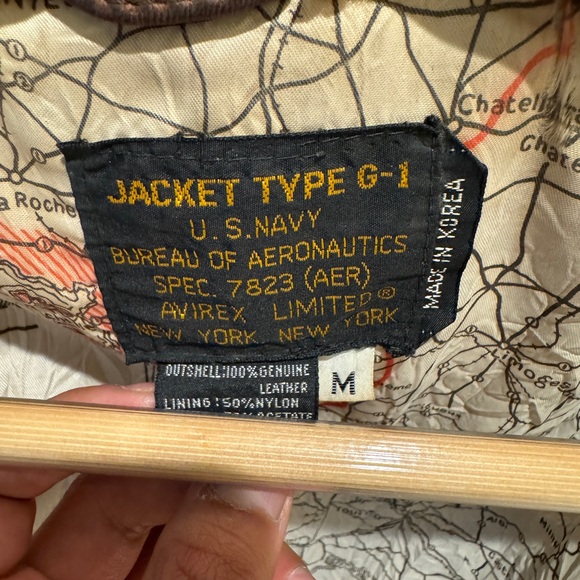 Vintage Avirex Brown Leather Bomber Jacket with Patches - Picture 10 of 14